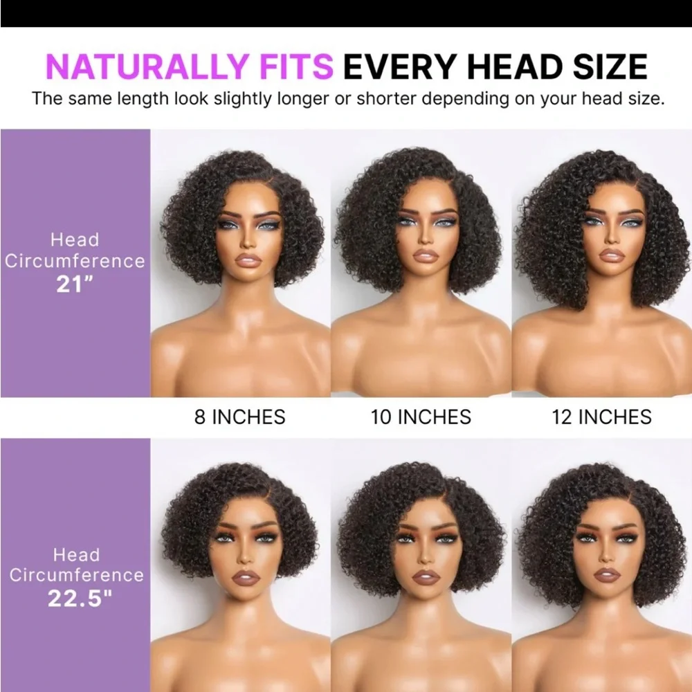 Luv Me Natural Curly Pre Cut Lace Wig - Black - Picture 5 of 5